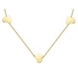 KnSam Joyas de oro auténtico de 9 K/14 K/18 K, oro amarillo para mujer, cadena para mujer, colgante de corazón, cadena para mujer, 750/585/375 oro, Oro amarillo de 9 quilates (375), Sin circonita