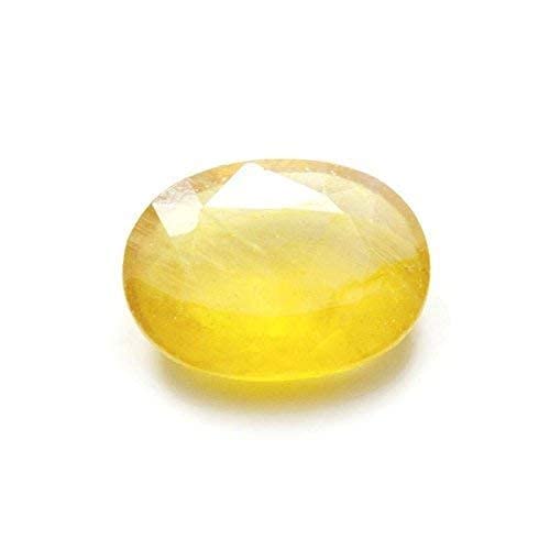 Saphir jaune Pukhraj précieux de forme ovale style Crystal Gemme
