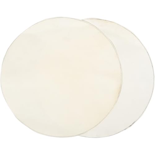 ARTSEWPLY Parches de Piel de Cabra Natural Beige para Tambores Africanos 2 Piezas Sonido Rico y Tacto Cómodo para Instrumentos de Percusión