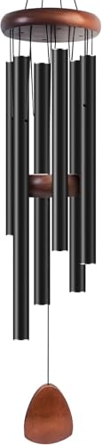 Sehaz Artworks Wind Chimes for Balcony | Balcony Decoration Items | Garden Decoration Items Outdoor | Wind Chimes for Home Positive Energy | Hanging Bells for Home Decorations | 5 Tubes Black - 95 CM
