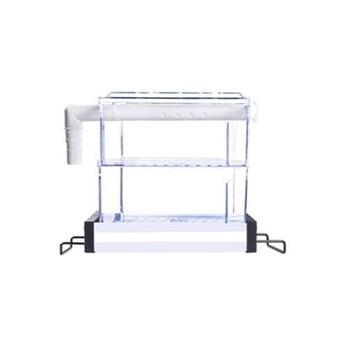 Eyawe 2層上部トリクルフィルター 透明アクリルボックス美しい外観 ベースに殺菌灯を設置可能 オープンウォーターアクアリウムに最適 ウェット&ドライろ過槽 菌の培養効果が良い 強力な耐荷重能力 (25-35CM)