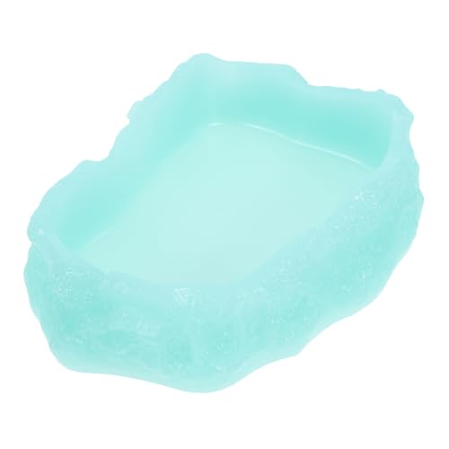 Hohopeti Luminous Reusable Reptile Bowl Durable Water Dish for Tortoise Gecko Lizard Smooth Surface Feeding Dish for Reptile Tanks Accessory