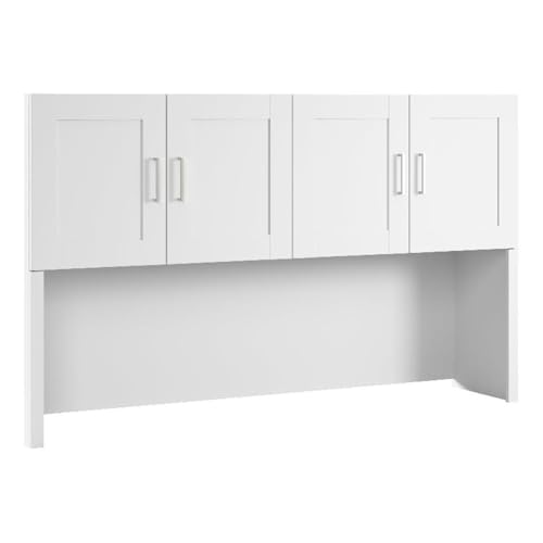 Bush Business Furniture HHH172WHK Hampton Heights 72W Computer Hutch In White, Desk Attachment cover