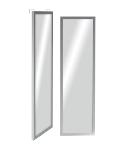 CHELY INTERMARKET MOD19004 Espejo De Puerta Cuerpo Entero Plateado Estilo Decorativo Vertical 30x120 cm para Dormitorio Entrada Montaje Fácil Incluye Kit De Ganchos Soporte PVC Ligero