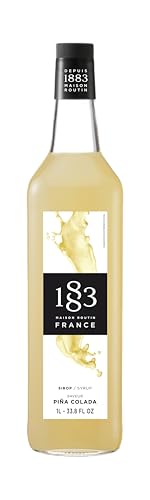 1883 Maison Routin Premium Pina Colada Flavoured Syrup for Cocktails, Mocktails, Smoothies, Iced Tea, Desserts Glass 1L
