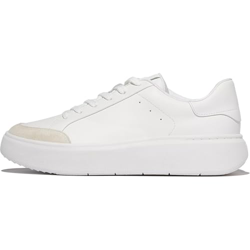 FitFlop Rtg Leather/Suede Sneakers, Color: Urban White, Size: 5 (E4R-194-030)