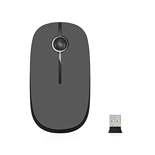 Vssoplor Wireless Mouse, 2.4G Slim Portable Computer Mice With Nano Receiver For Notebook, Pc, Laptop, Computer (Black And Gray) #TOP2