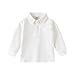 QWKLEAJ School Uniforms Long Sleeve Boys Polo Shirt Button Down Fleece Lined Collar Shirts for Girls 12-14 Summer Preppy Girls Blouses Size 8-10 Boys Fashion White 4-5 Years