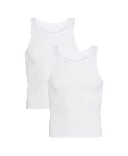 Calvin Klein Kids Boys Cotton Tank Top Undershirt Multipack 2 Pack - Classic White Medium
