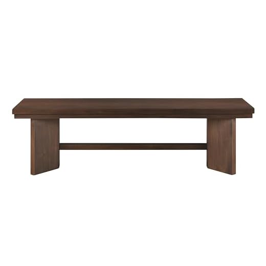 Sleek Walnut Finish Wood Bench - Modern Design