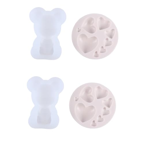 Ciieeo 2 Juegos Molde De Silicona Chocolate Pasteles Bizcocho Chocolatina Corazón Equipo Pegajoso Dulce Molde De Fondant De San Valentin Molde De Corazon Gel De Sílice 2 Piezas * 2