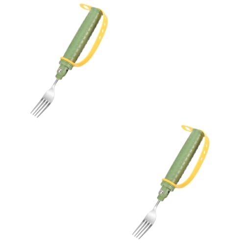 NOLITOY 2pcs Disabled Tableware Eating Utensils for Disabled People Adaptive Utensils Non-slip Fork Elderly Fork for Travel Disabled People Utensils Adult Tableware for Elderly Forks