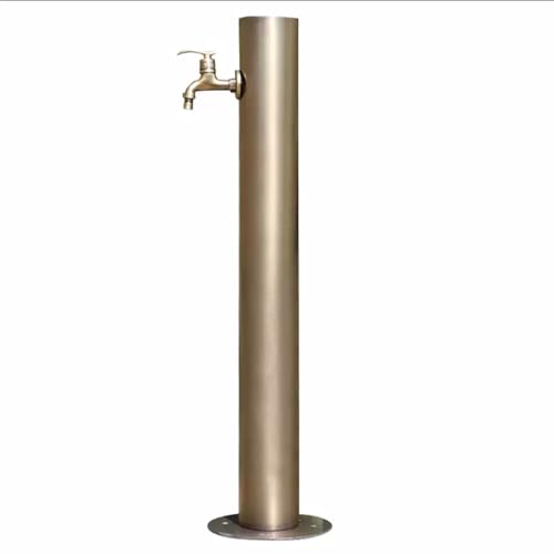 Columna de agua vertical de jardín, soporte de manguera independiente de acero inoxidable con grifo, hidrante anticongelante para características decorativas