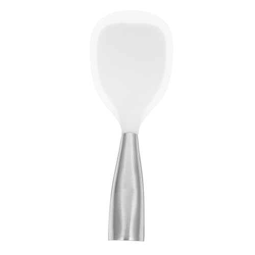 Rice Spoon Spoons Scoop for Rice Table Spoon Rice Cooker Spoon Silicone Spoon Standing Rice Scoop Nonstick Rice Paddle Scoop for Kitchen Rice Spatula Rice Scooper White AUTSUPPL