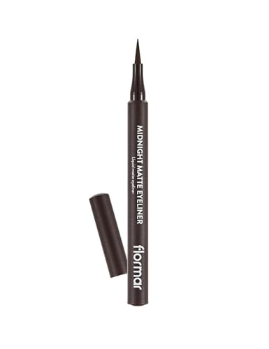 FLORMAR Midnight Matte Delineador de Ojos   Lápiz de Ojos Intenso, Fácil de Aplicar, Larga Duración, Ideal para Maquillaje Diario o Smoky Eyes lapiz ojos eyeliner, 02 Brown