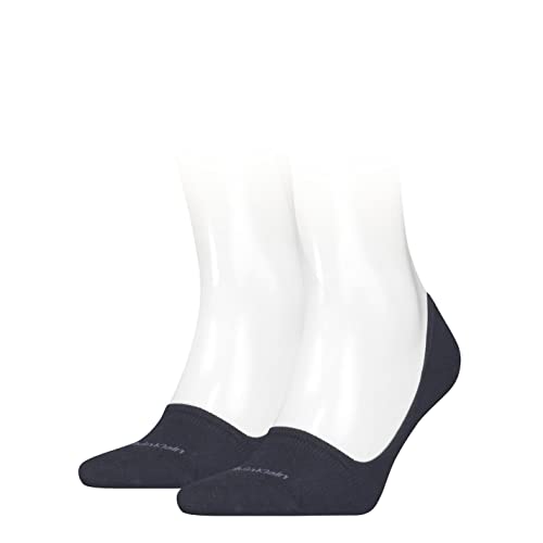 Calvin Klein Cotton Men's No Show Socks 2 pack, Footie Pour des hommes, denim melange, 39/42