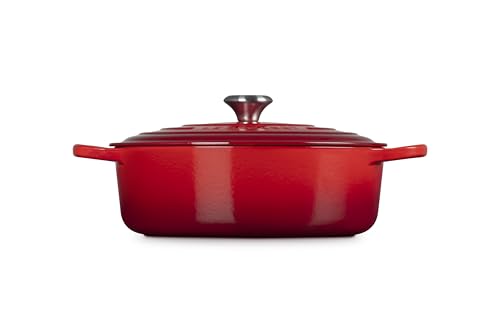 Le Creuset Enameled Cast Iron Signature Round Wide Dutch Oven, 6.75 qt., Cerise