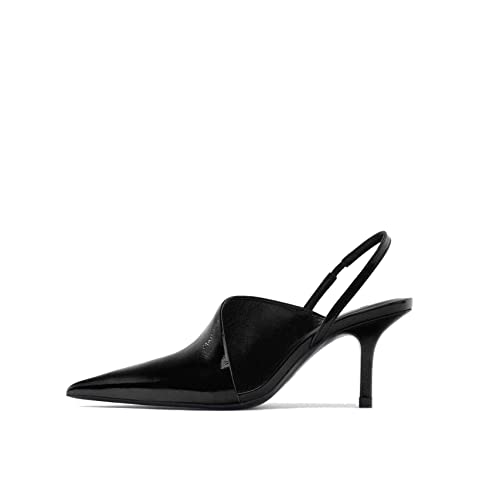 keleimusi Asymmetric Slingback Court Heels for Women Pointed Toe Heeled Stiletto Dress Shoes
