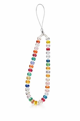 Image of Handmade Beaded Phone Charm Strap for Women & Girls | Aesthetic Mobile Charm | Pearl & Crystal Bead Wrist Strap | Cute Phone Bag Accessory | Korean Style