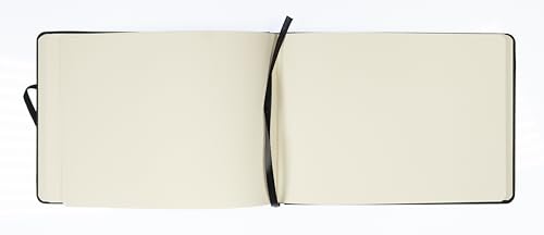 Image of Kangaro Art Sketchbook A5 Landscape Black PU Hard Cover 80 Sheets 140 g Cream Paper