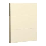Reskid 100-Sheet Pack Of 100lb Cream Cardstock Thick Perforated Paper, 3.66x8.5 With 3 Per Page - Blank Heavy Weight Cover Card Stock - 100 Sheets With 300 Cards (3.66x8.5-3up, 100, Count)