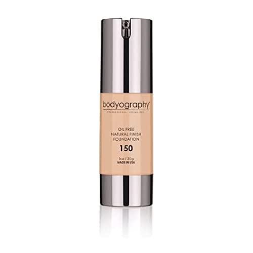 Bodyography - Natural Finish Foundation (Light Medium #150): Oil-Free Anti-Aging Salon Natural Finish W/ Vitamin E, C, Antioxidants | Vegan, Gluten-Free, Paraben-Free #TOP5