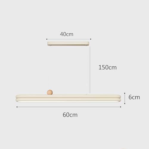 Lámpara de comedor colgante rectangular LED de 60cm y 24W con iluminación variable 7