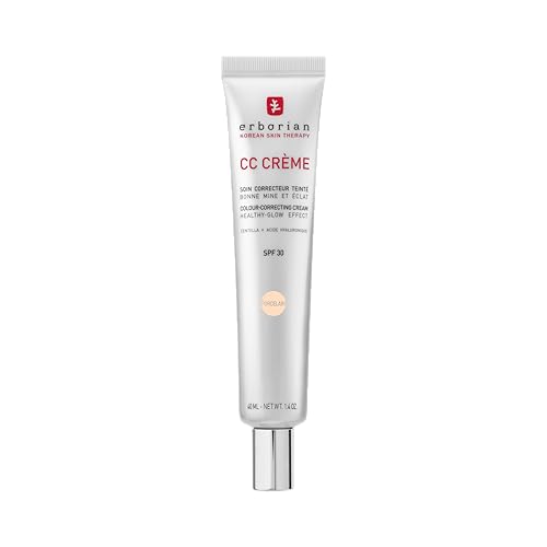 Erborian - CC Crème à la Centella Asiatica - Crème Visage Illuminateur Haute Définition et Maquillage - Protection Solaire SPF 30 - Cosmétique Coréenne - Porcelain 40ml