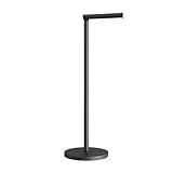 Minismus Portarrollos Papel Higiénico de Pie Negro - Soporte para 5 Rollos con Almacenaje - Dispensador Estable y Elegante - Accesorios Cuartos de Baño Modernos