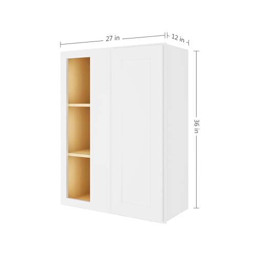 Image of Furinno Shaker Wall Blind Kitchen Cabinet, Ready to Assemble, 12 D x 27 W x 36 H, White