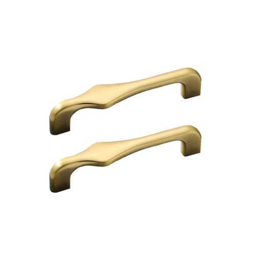 Image of HAORUN 2PCS Zinc Alloy 96mm Modern Cabinet Pulls Brushed Gold Finish Durable Drawer Handles (Gold)