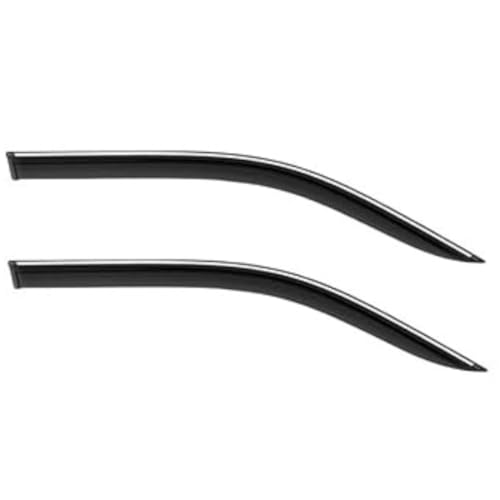 Image of CAR SAAZ Side Door Visors for Super Carry (2020-Present)(Set of 2Pcs)|Smoke Finish Chrome Lined Rain Guards, Polycarbonate