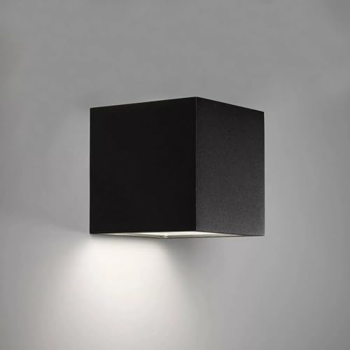 Bamled Cube Solar lámpara de pared cuadrado negro 8CM