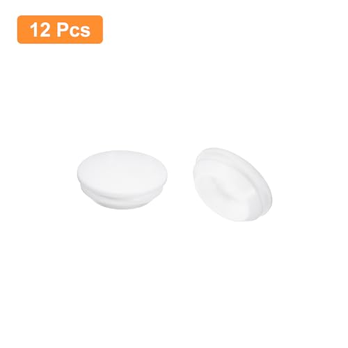 Image of uxcell 12 Pcs Silicone Plugs, Rubber Round Snap in Locking Hole Plugs for 20-22mm Hole, Hole Stoppers Waterproof Hole Plug for Metal Tube, Furniture End Caps Inserts, White