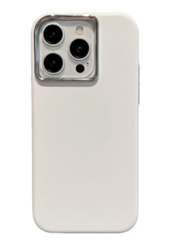 Image of MILLION CASES Back Cover Case for iPhone 15 Pro Scratch Resistant Anti-Slip Polycarbonate Shockproof Protective Durable Aegis Touch Crystal Case for Men & Boys(White)