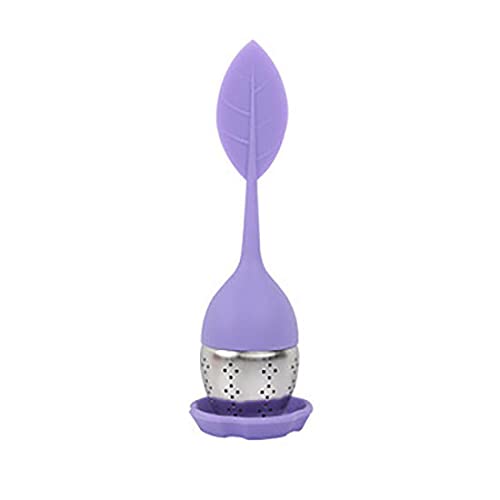Tearapy Leaf Silicone Tea Infuser with Stainless Steel Strainer for Herbal and Loose Tea | Multiple Colour Options (Purple)