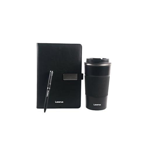 Image of Personalised 3 in 1 Corporate Gift Set which Includes Diary,Coffee Mug, Metal Pen Gift Set for, Employee of The Month, Corporate Gift for Clients,Diwali Gifts(Black)