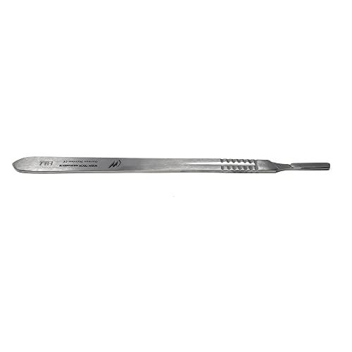 HIGH TECH INSTRUMENTS - Scalpel Handle #4 Long Stainless Steel Knife, Blade Holder with Measurement Scale 0-6cm for Students, DIY Crafts, Repair Equipment Fits Blades No. 20, 21, 22, 23, 24 & 25 Multipurpose Tool