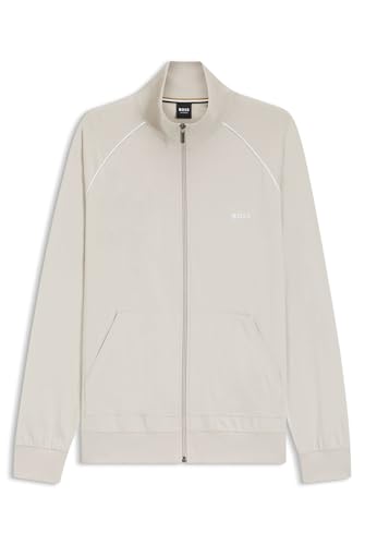 BOSS Hommes Mix&Match Jacket Z Veste zippée en coton stretch avec passepoils contrastants