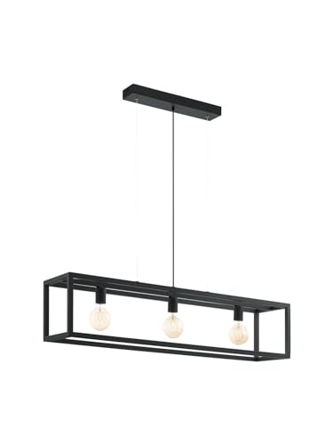 Lustre vintage noir 3 lumières GL0745 en métal forgé pour chambre élégante