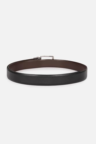 Image of Louis Philippe Men's 100% Italian Leather Brush Gun Metal Buckle Formal Reversible Belt