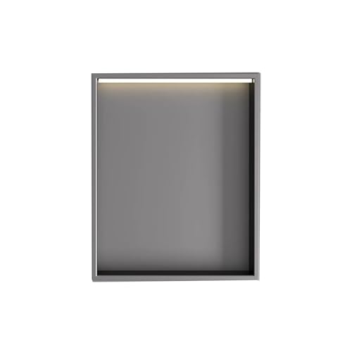 Wpuszczana półka prysznicowa ze stali nierdzewnej, wodoodporna, łazienkowa szafka do przechowywania, szara ściana gotowa na płytki (320 x 320 x 125 mm) do inteligentnych rozwiązań do przechowywania