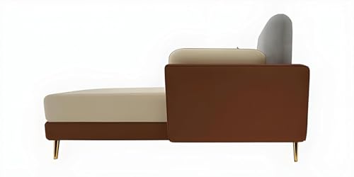 Image of Stylish & Luxury Cushioned Couch Relax sectional Sofa in Fabric & Velvet and Heavy Duty Sofa for bedrooms Living Rooms Guest Rooms Home and Office-(LHP 4 Seater Brown & Beige).