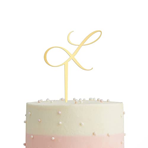 Vinisong Personalized Letter Cake Toppers Initials L Cake Topper Rustic Wedding Cake Topper Letter L Cake Topper Acrylic Glitter Gold Wedding Anniversary Engagement Party Decor Cake Decoration #TOP5