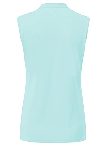 Image of BGOWATU Women's Golf Polo T-Shirts Sleeveless V Neck Collarless Tennis Shirts UV Protection Quick Dry Lightweight