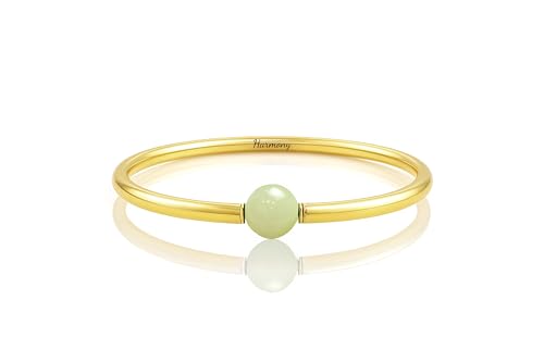 Bracelet Jade Citron et Or 14 Carats - Bijoux Perles Originaux pour Femme