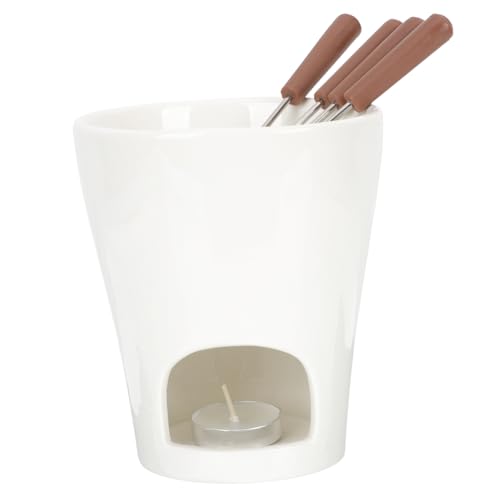 STOBAZA Ceramic Chocolate Melting Furnace for Fondue Pot Cheese Butter Tealight Burner Included