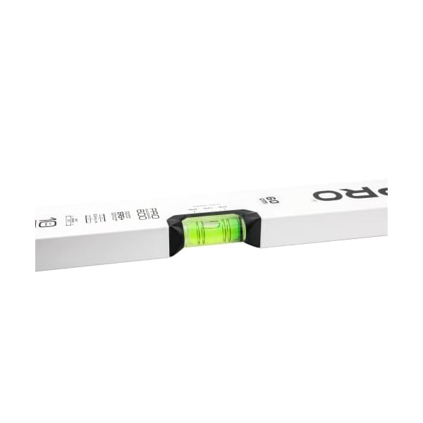 PRO600 Wasserwaage 60cm mit 2% Gefälle - Ergonomischen Profil und ERS+ (Easy Reading System) Präzise Wasserwaage - Anti Shock Absorber Endkappen - Farbe Weiß – Bild 7