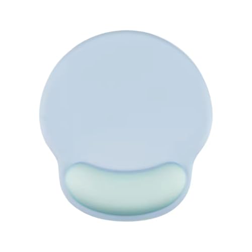 Image of Mouse Pad with Gel Wrist Rest Support, Ergonomic Mouse Cushion with Non Slip Rubber Base Mouse Pad for Laptop, Computer, Gaming, Office (Sky Blue, Round)