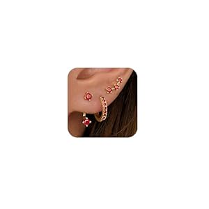 Gold Plated Stud Huggie Earrings St...